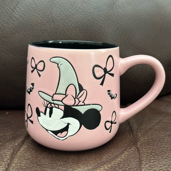 Disney Minnie Mouse Witch with Bats and Ribbons Pink Halloween Mug - Picture 3 of 12